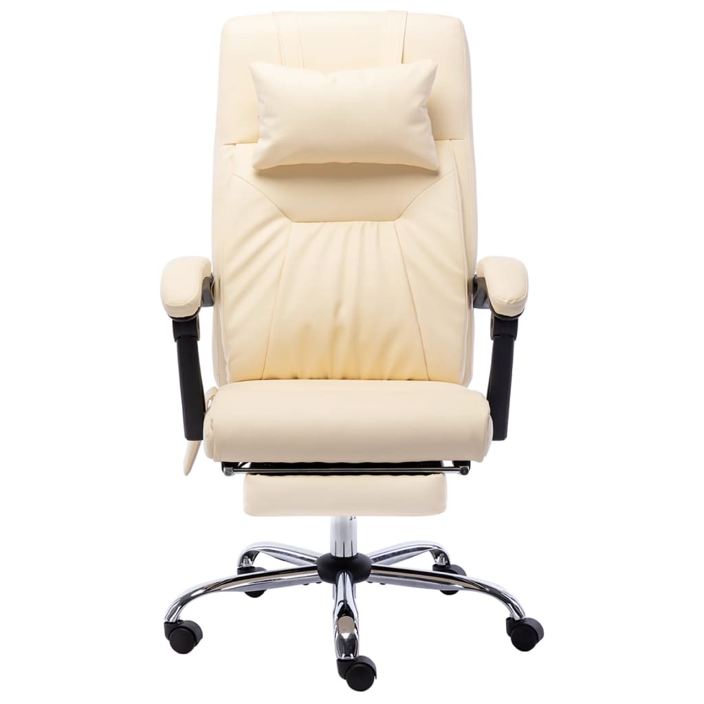 Massage-Bürostuhl Creme Kunstleder