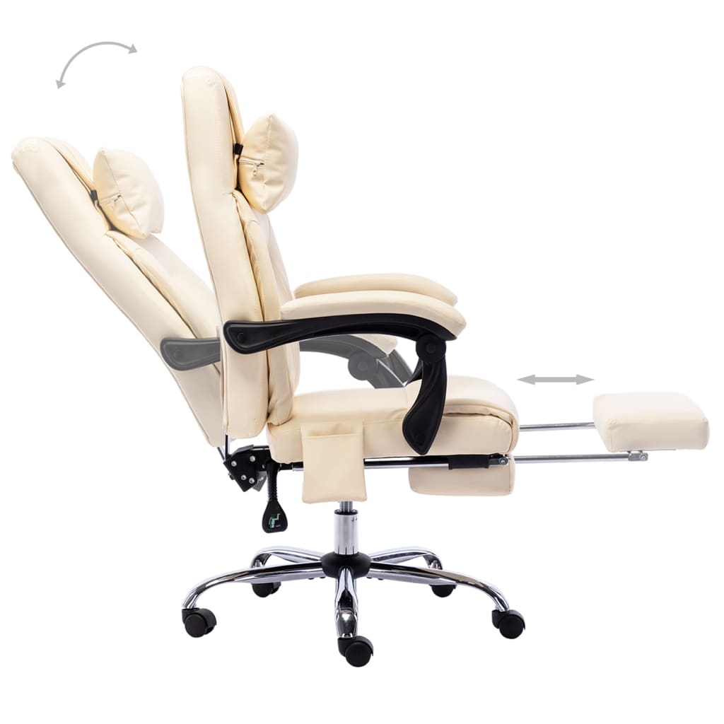 Massage-Bürostuhl Creme Kunstleder