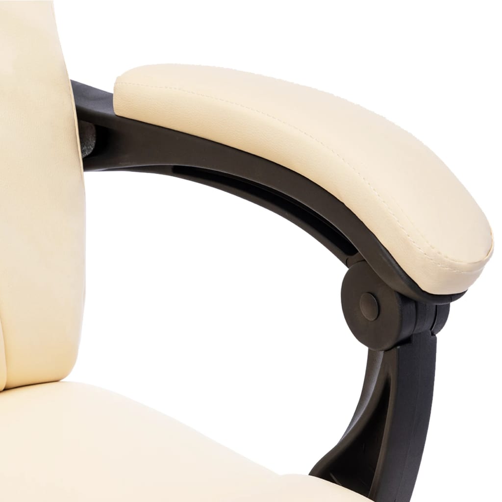Massage-Bürostuhl Creme Kunstleder