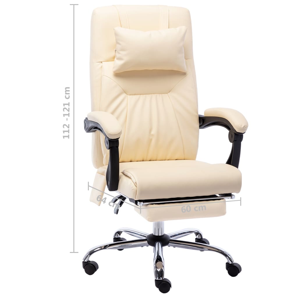 Massage-Bürostuhl Creme Kunstleder