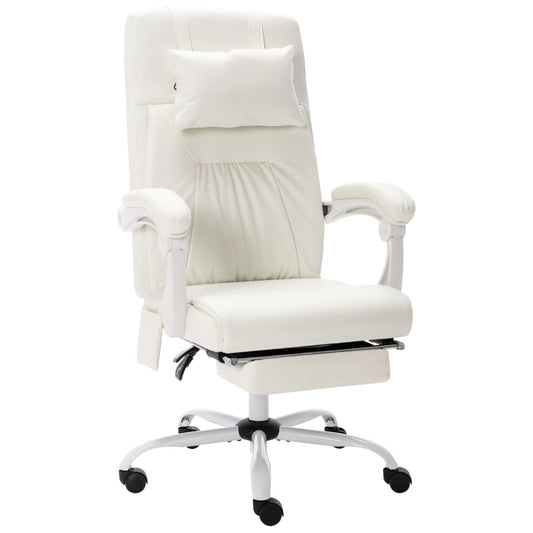 Massage-Bürostuhl Weiß Kunstleder