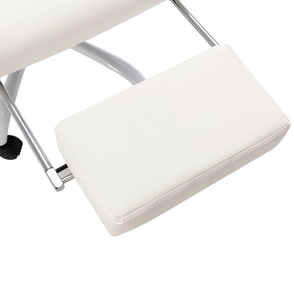 Massage-Bürostuhl Weiß Kunstleder