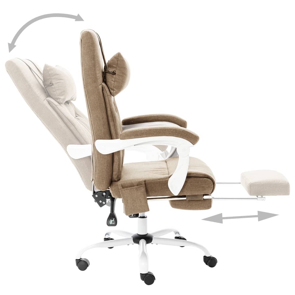 Massage-Bürostuhl Taupe Stoff