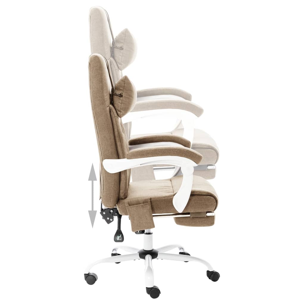 Massage-Bürostuhl Taupe Stoff