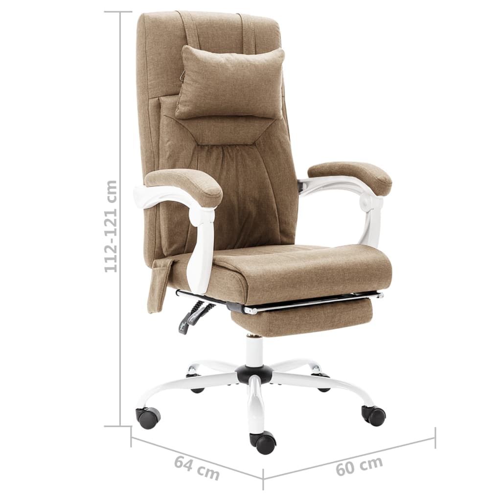 Massage-Bürostuhl Taupe Stoff