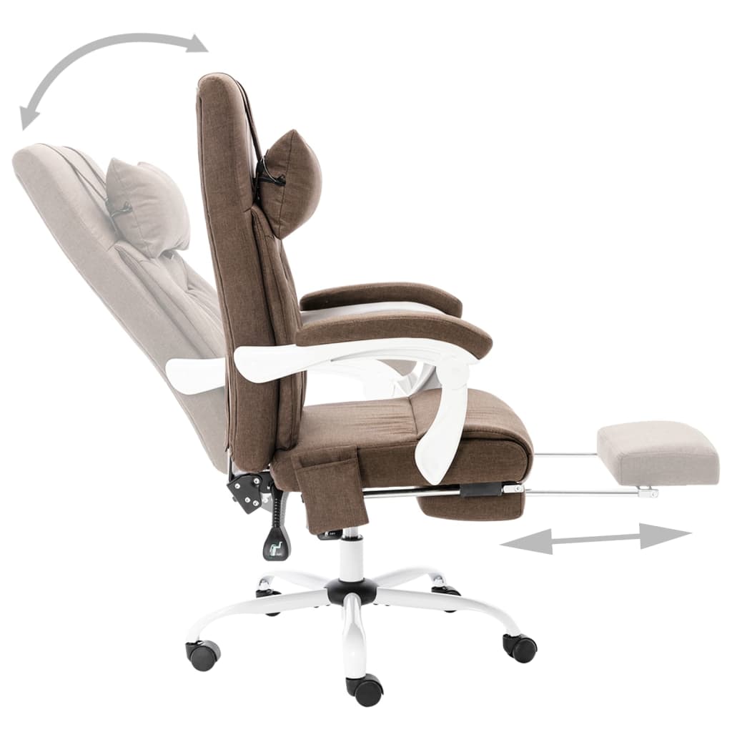 Massage-Bürostuhl Braun Stoff