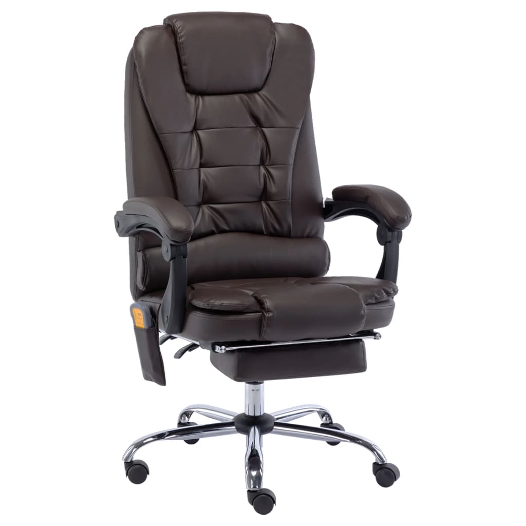 Massage-Bürostuhl Braun Kunstleder