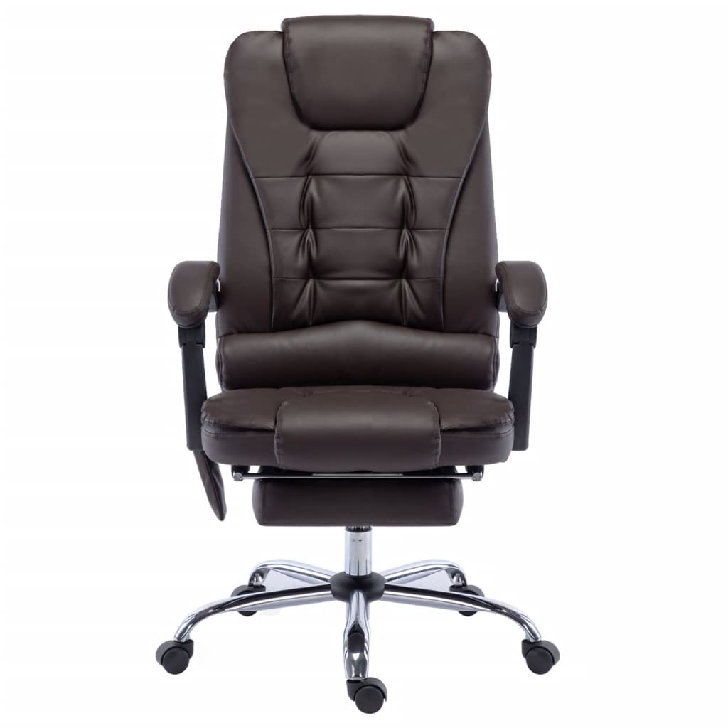 Massage-Bürostuhl Braun Kunstleder