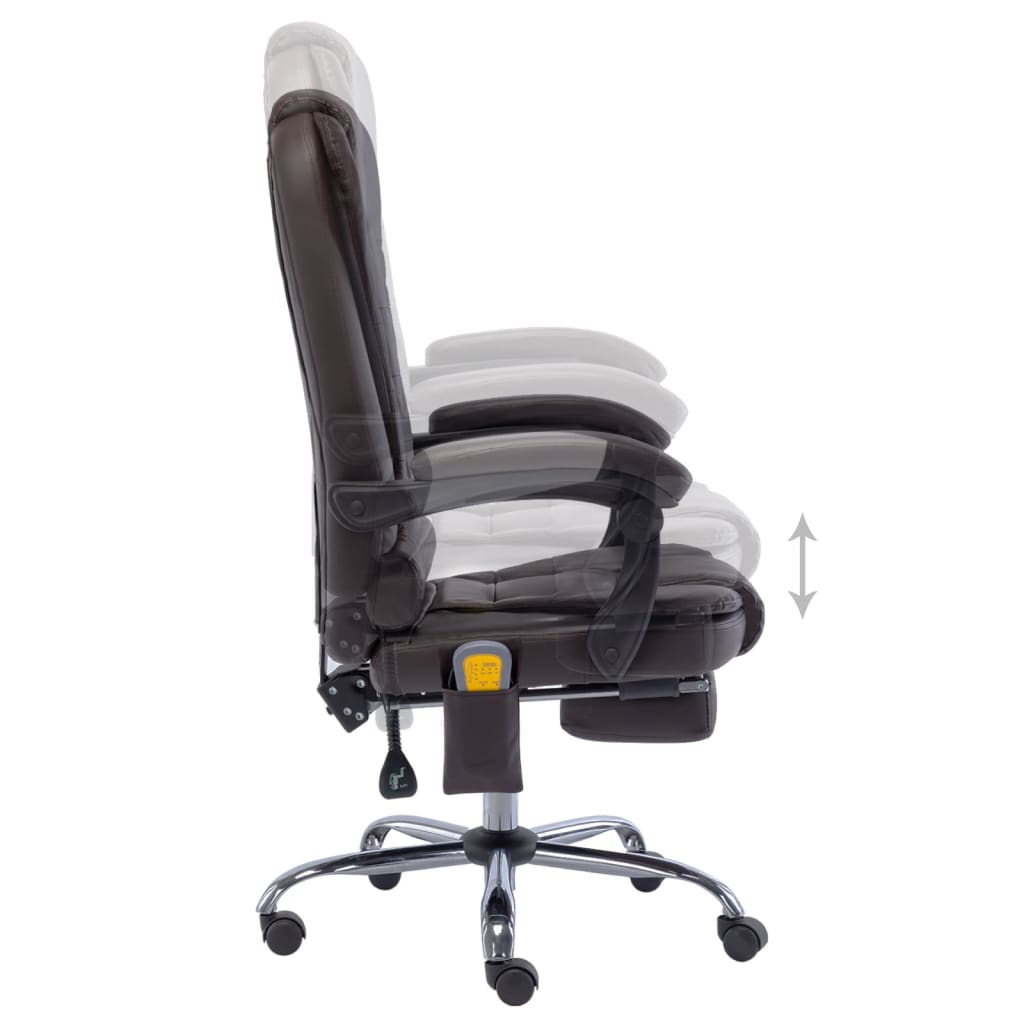 Massage-Bürostuhl Braun Kunstleder