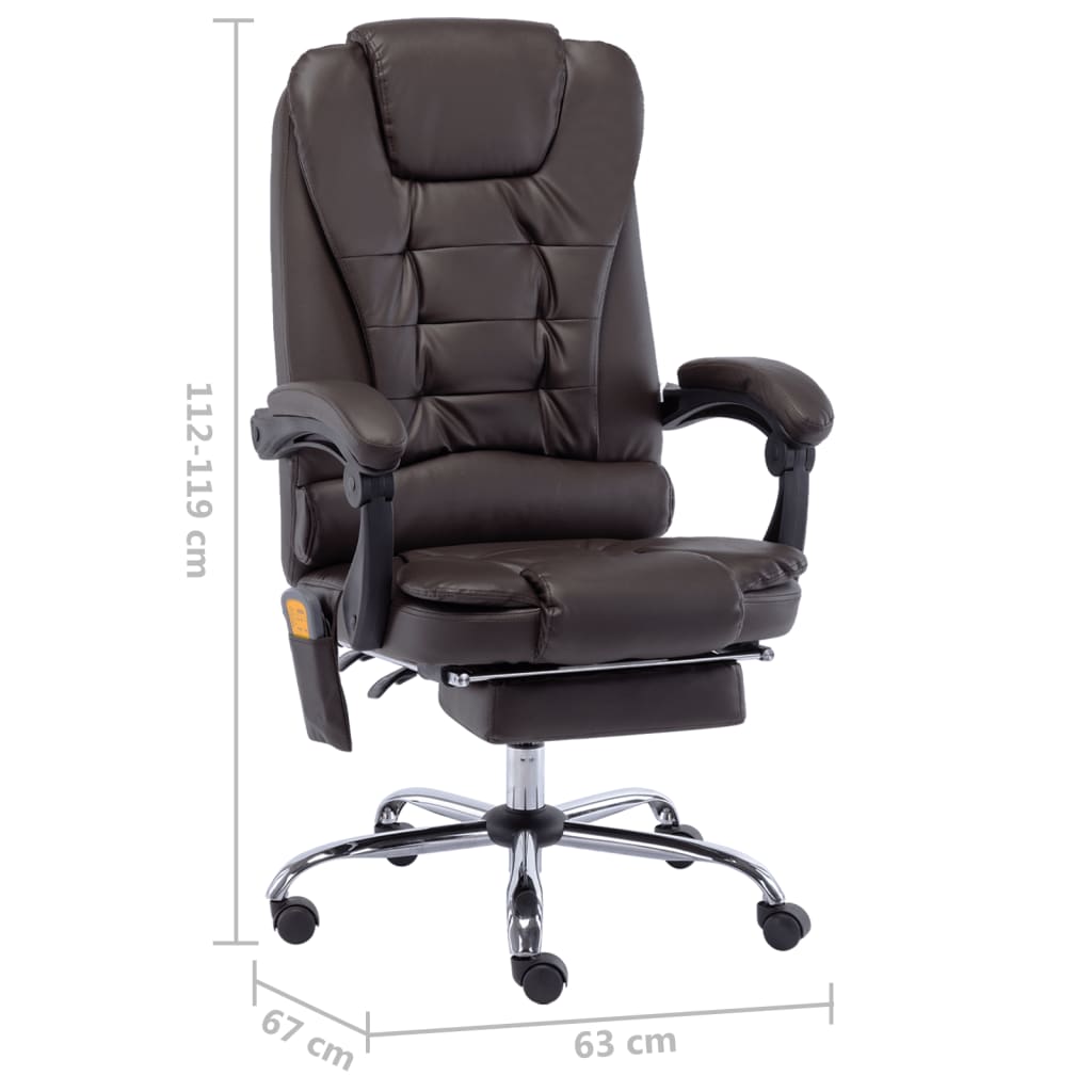 Massage-Bürostuhl Braun Kunstleder