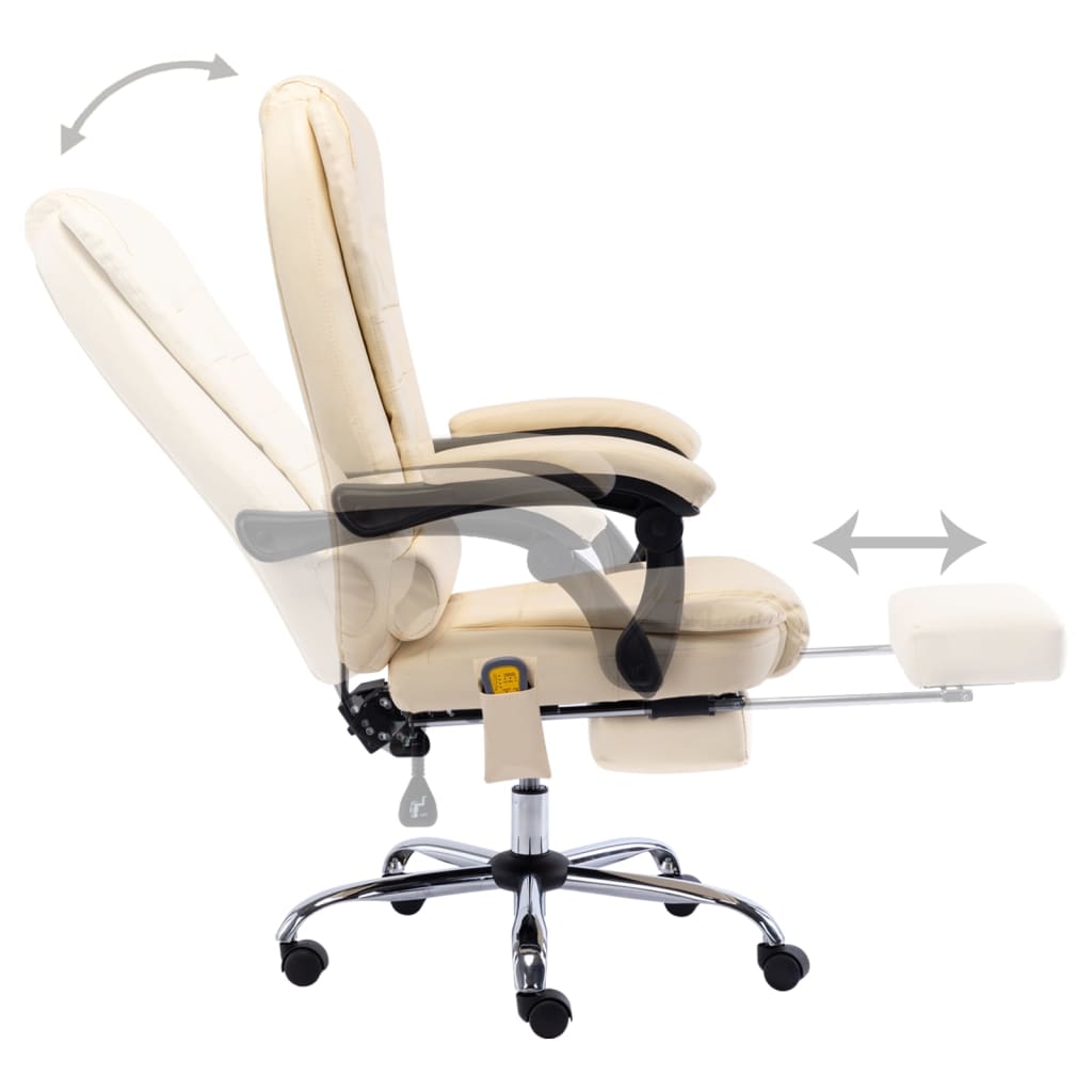 Massage-Bürostuhl Creme Kunstleder