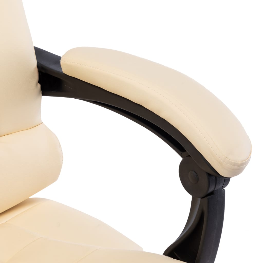 Massage-Bürostuhl Creme Kunstleder