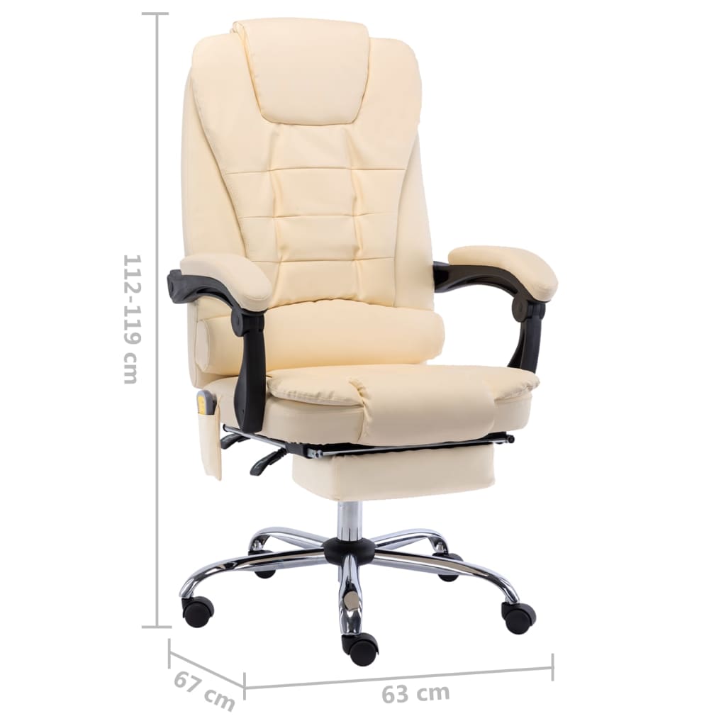 Massage-Bürostuhl Creme Kunstleder
