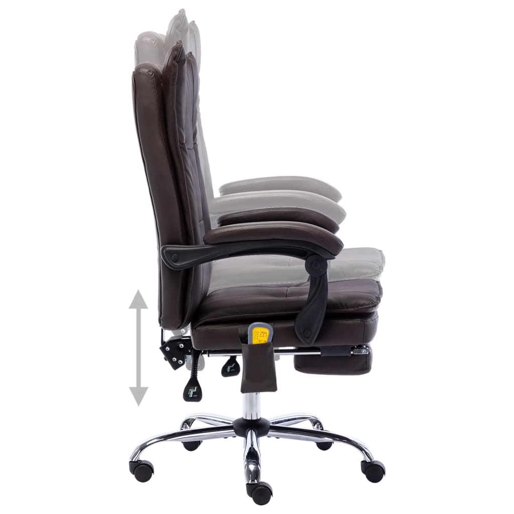 Massage-Bürostuhl Braun Kunstleder