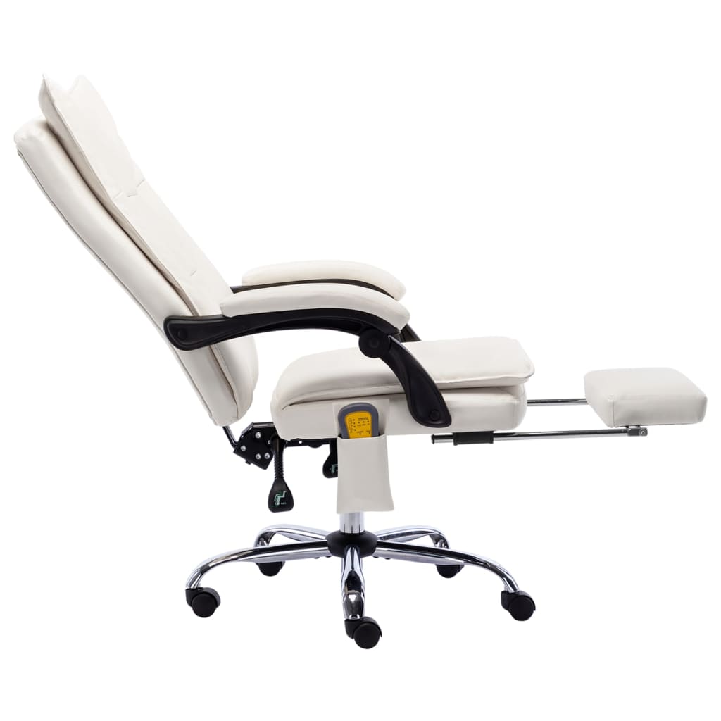 Massage-Bürostuhl Creme Kunstleder