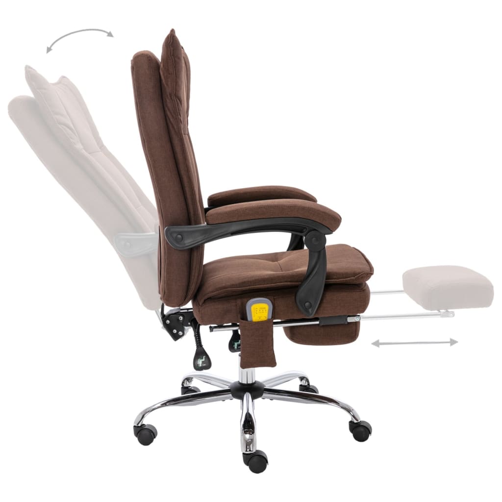Massage-Bürostuhl Braun Stoff