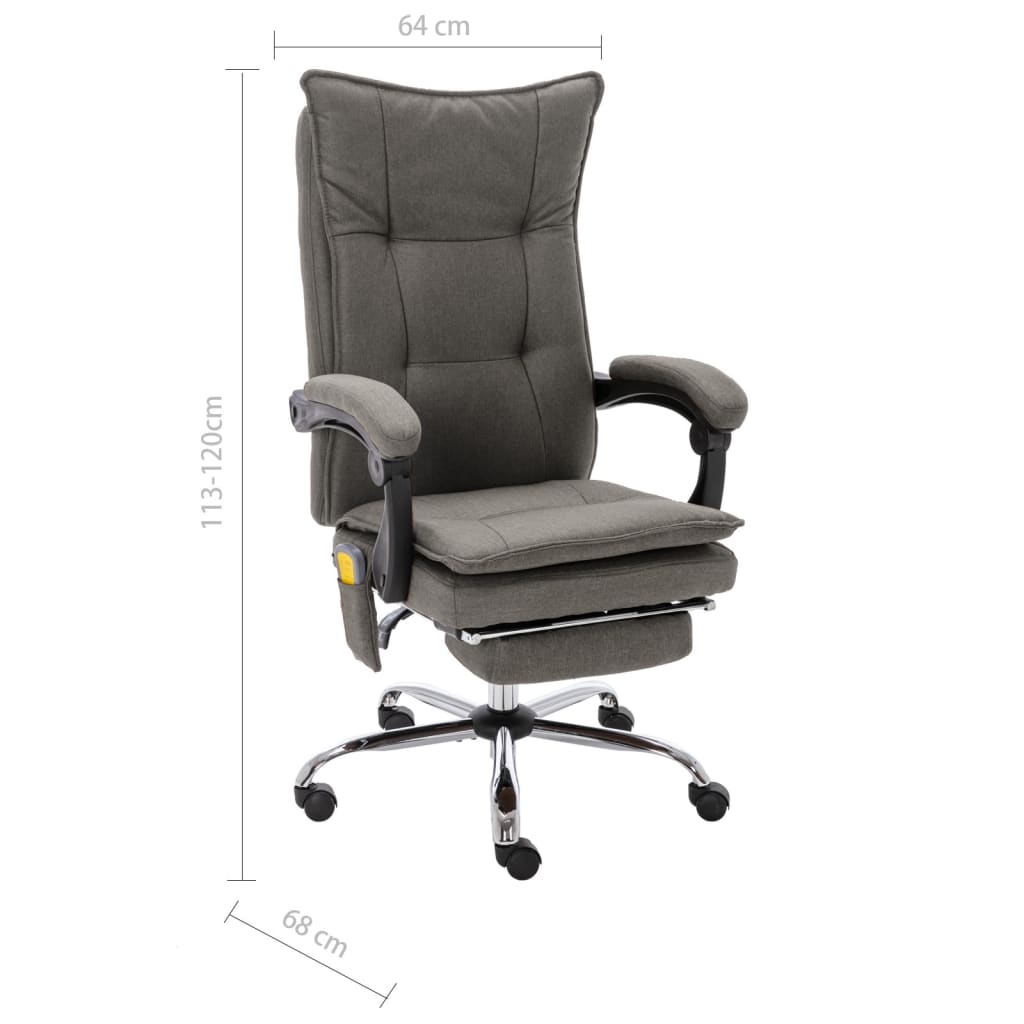 Massage-Bürostuhl Grau Stoff
