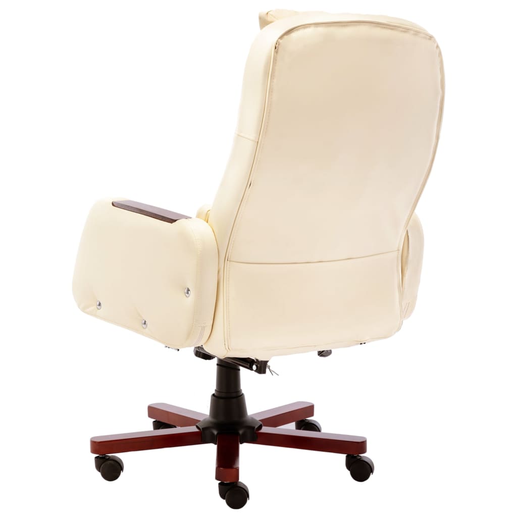 Massage-Bürostuhl Creme Kunstleder