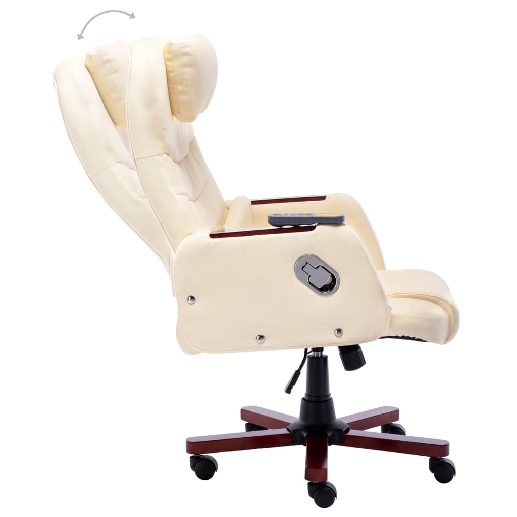 Massage-Bürostuhl Creme Kunstleder