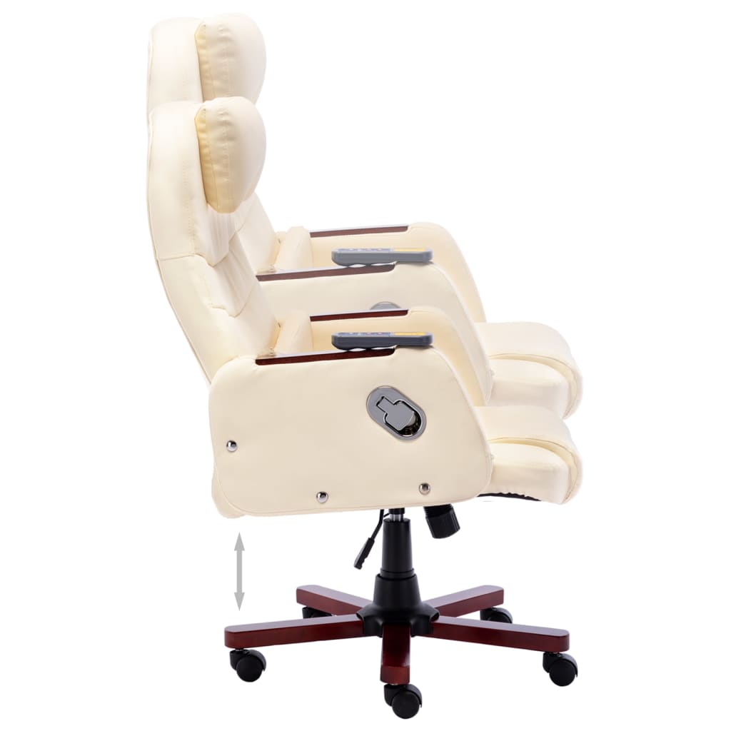 Massage-Bürostuhl Creme Kunstleder
