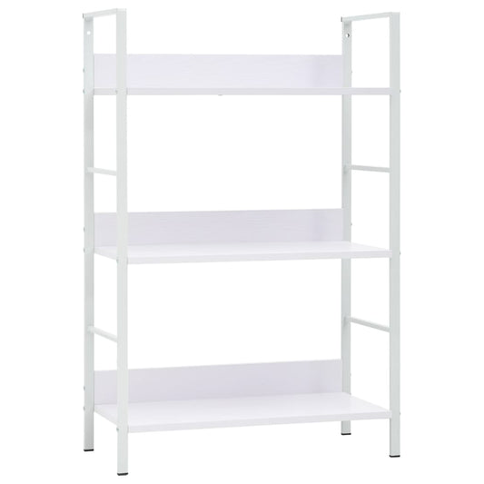 Bibliothèque 3 étagères blanche 60×27,6×90,5 cm en bois