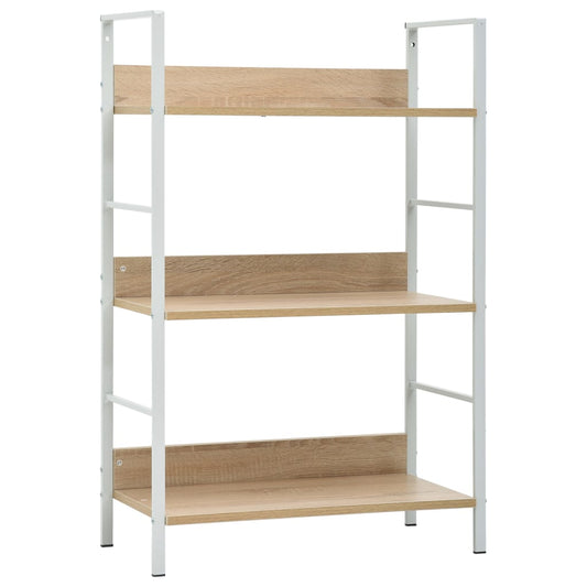 Bibliothèque 3 étagères en chêne 60 × 27,6 × 90,5 cm, matériau bois