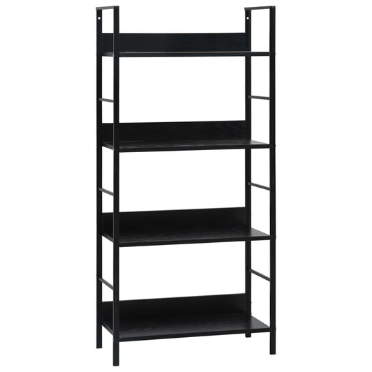 Bibliothèque 4 étagères Noir 60×27,6×124,5 cm matériau bois