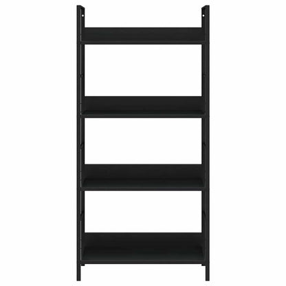 Bücherregal 4 Regalböden Schwarz 60×27,6×124,5 cm Holzwerkstoff