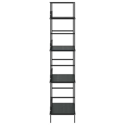 Bücherregal 4 Regalböden Schwarz 60×27,6×124,5 cm Holzwerkstoff