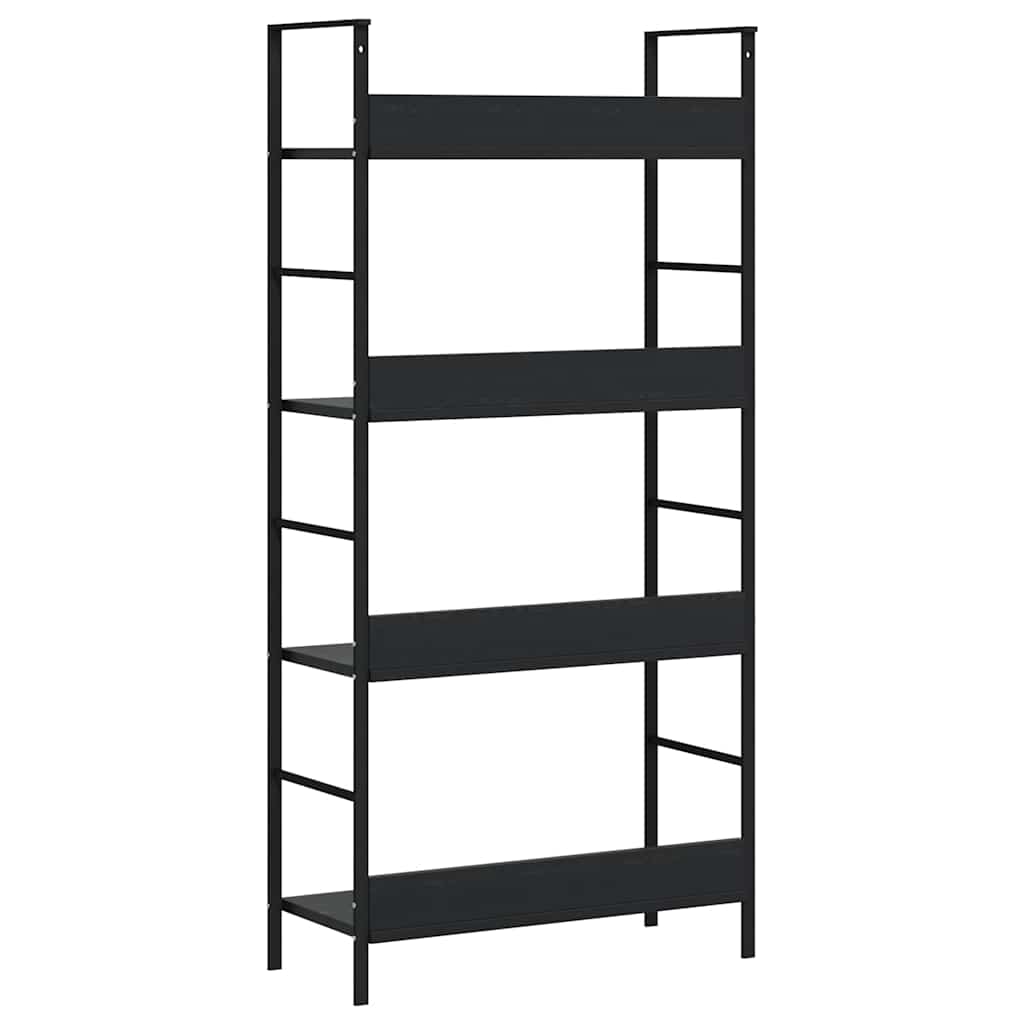 Bücherregal 4 Regalböden Schwarz 60×27,6×124,5 cm Holzwerkstoff