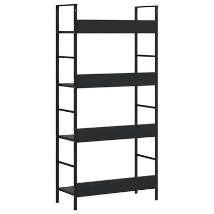 Bücherregal 4 Regalböden Schwarz 60×27,6×124,5 cm Holzwerkstoff