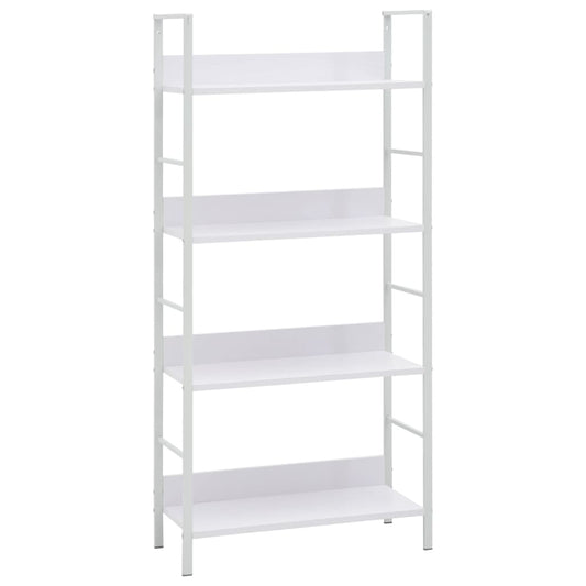 Bibliothèque 4 étagères blanche 60×27,6×124,5 cm en bois