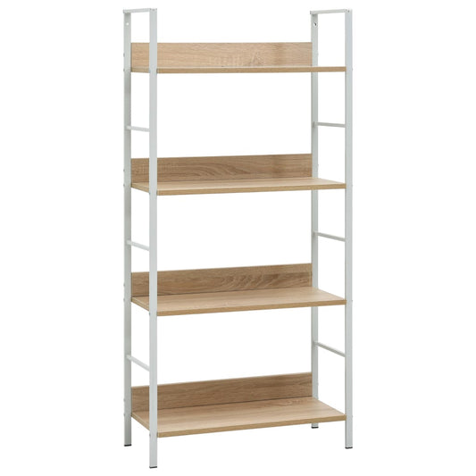 Bibliothèque 4 étagères en chêne 60 × 27,6 × 124,5 cm matériau bois