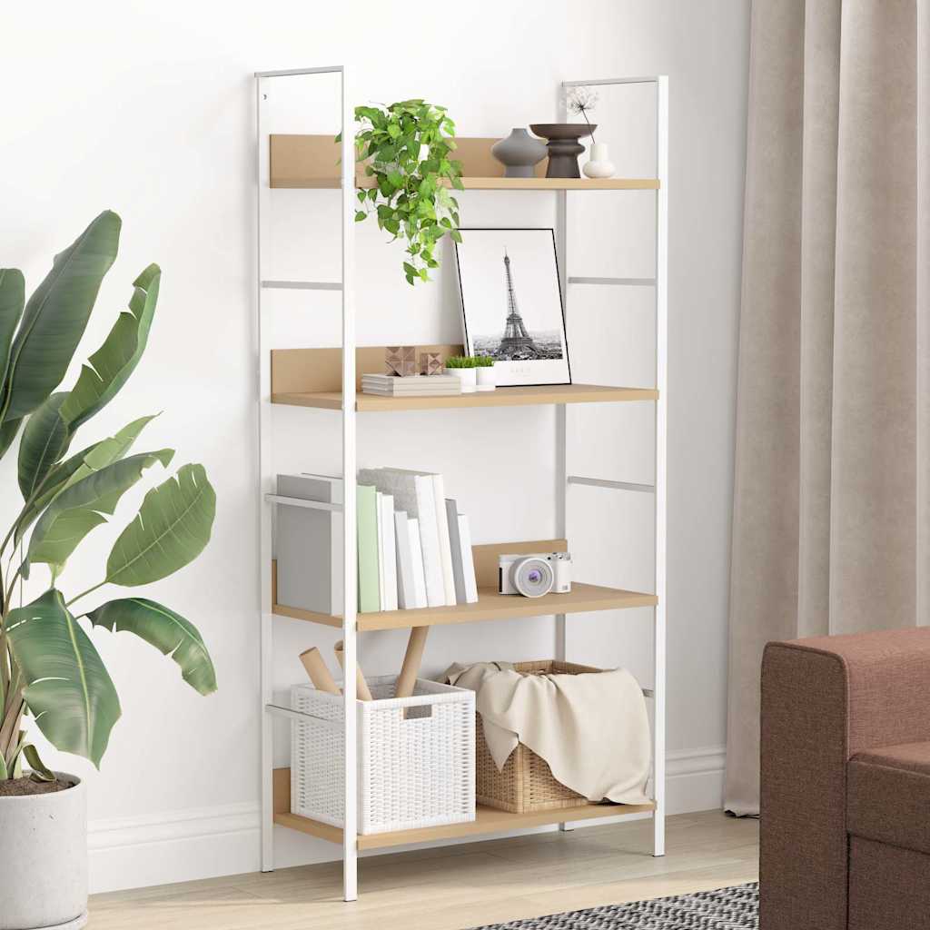 Bücherregal 4 Regalböden Eiche 60×27,6×124,5 cm Holzwerkstoff