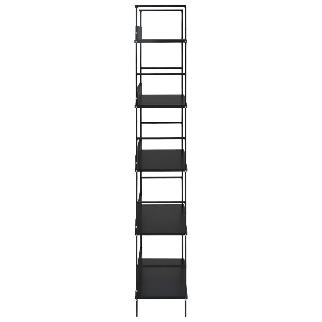 Bookcase 5 shelves Black 60x27.6x158.5 cm wood material
