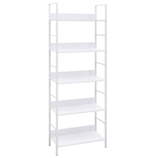 Bookcase 5 shelves white 60x27.6x158.5 cm wood material