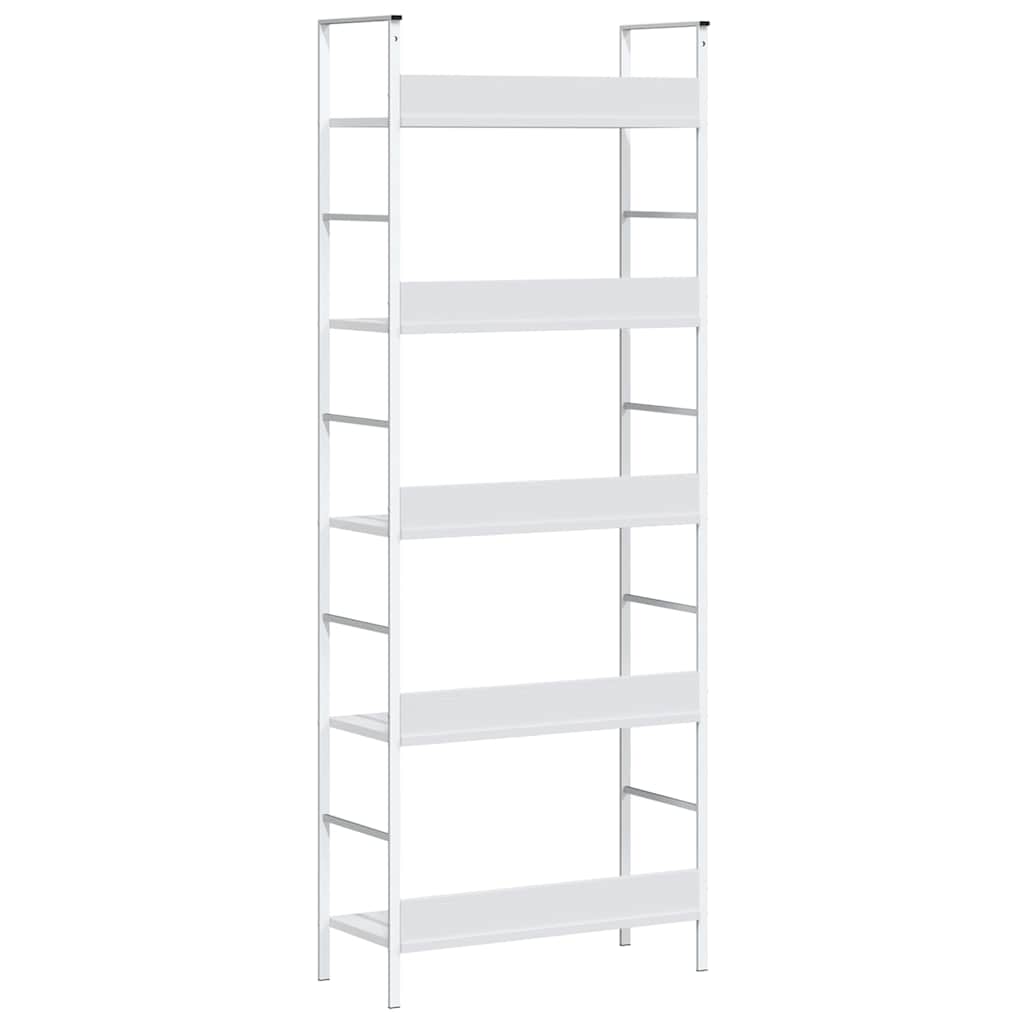 Bücherregal 5 Regalböden Weiß 60x27,6x158,5 cm Holzwerkstoff