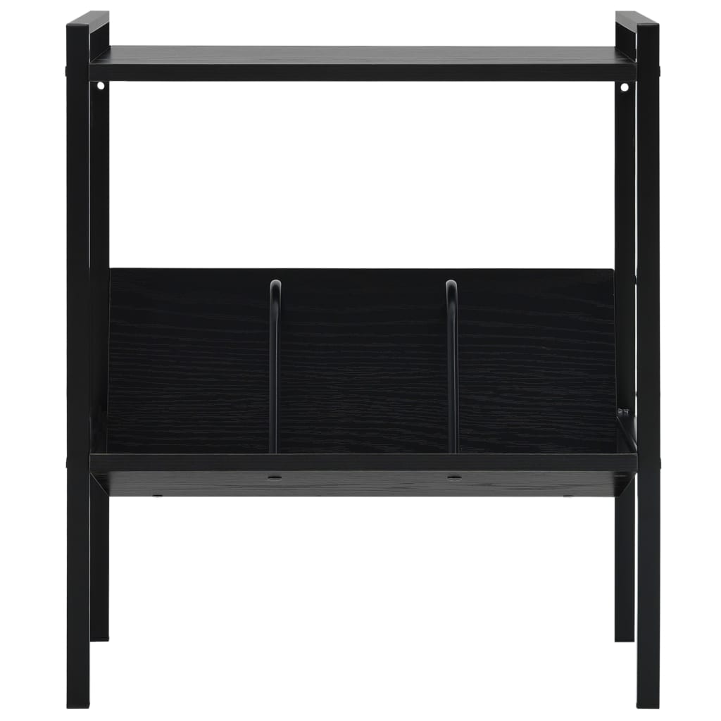 Bibliothèque 2 étagères Noir 52x28x59 cm matériau bois