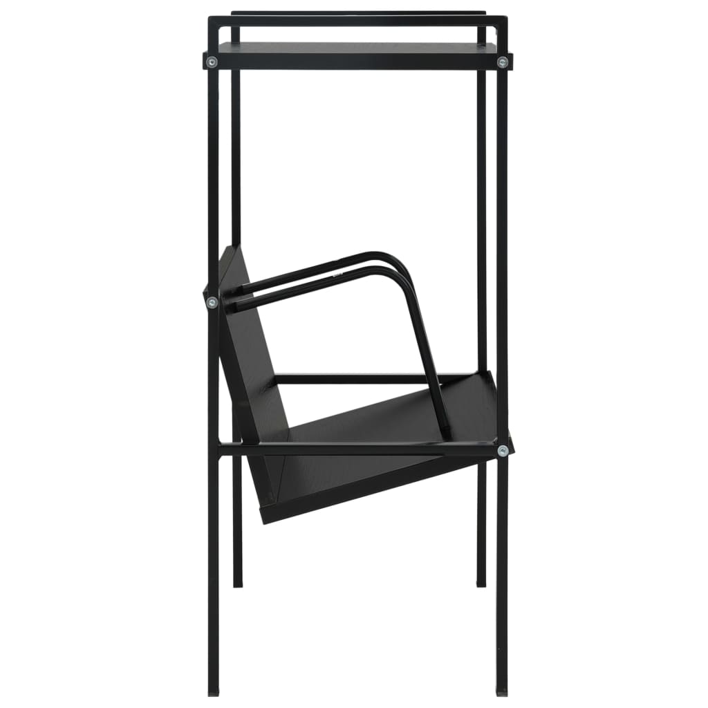 Bibliothèque 2 étagères Noir 52x28x59 cm matériau bois