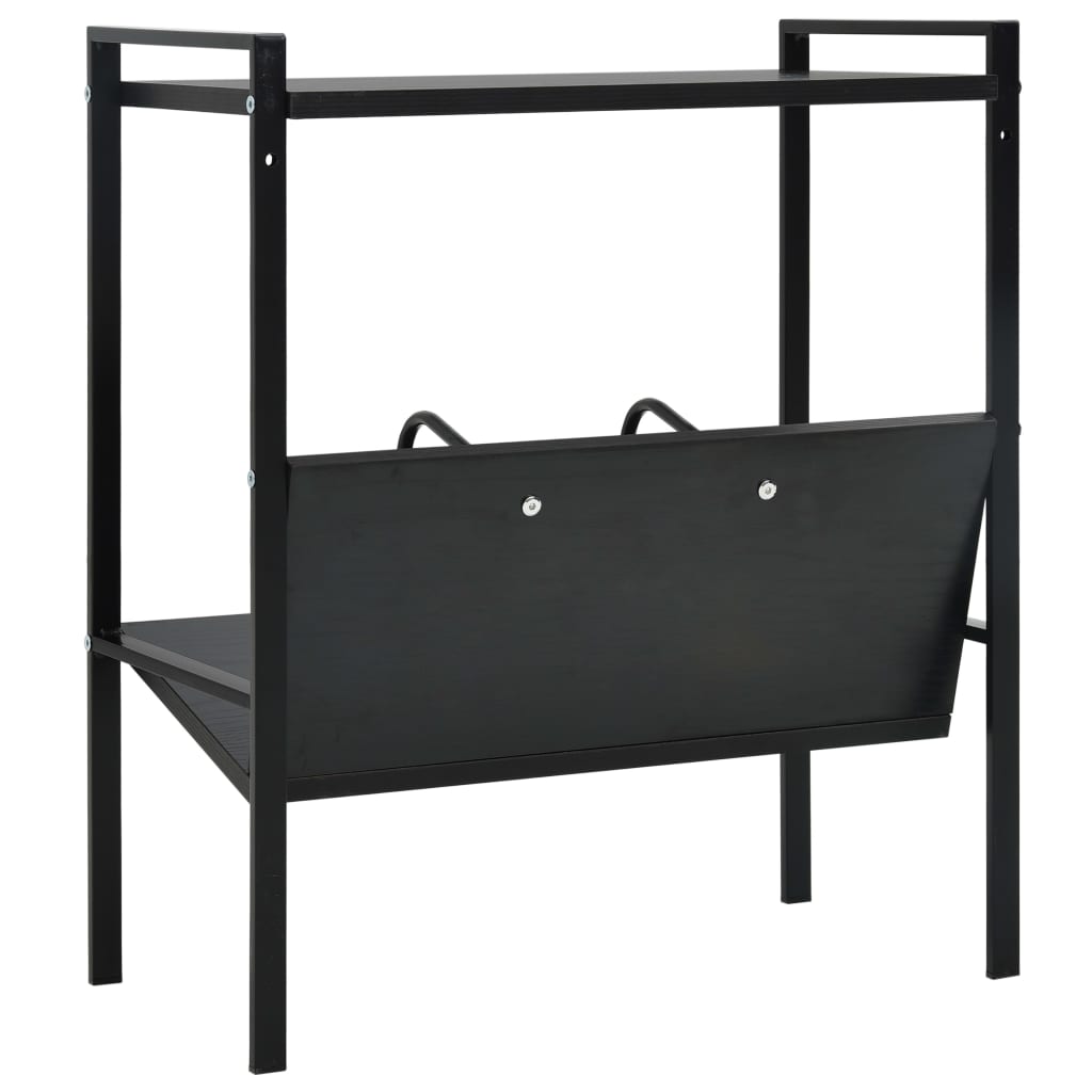 Bibliothèque 2 étagères Noir 52x28x59 cm matériau bois