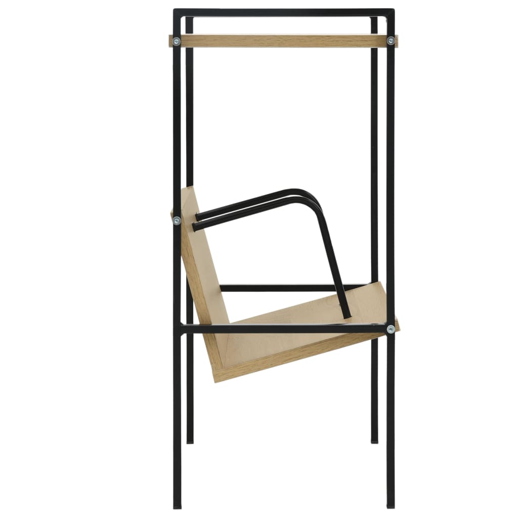 Bibliothèque 2 étagères en chêne noir 52x28x59cm matériau bois