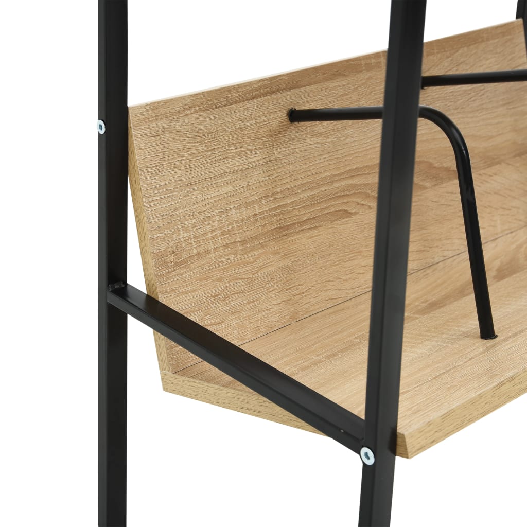 Bibliothèque 2 étagères en chêne noir 52x28x59cm matériau bois