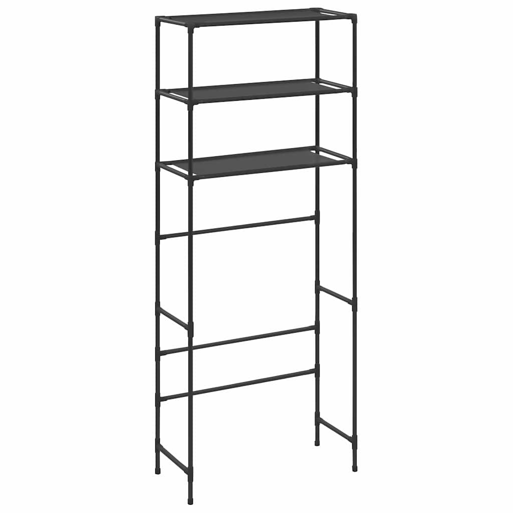 Waschmaschinenregal 3 Ablagen Schwarz 69x28x169 cm