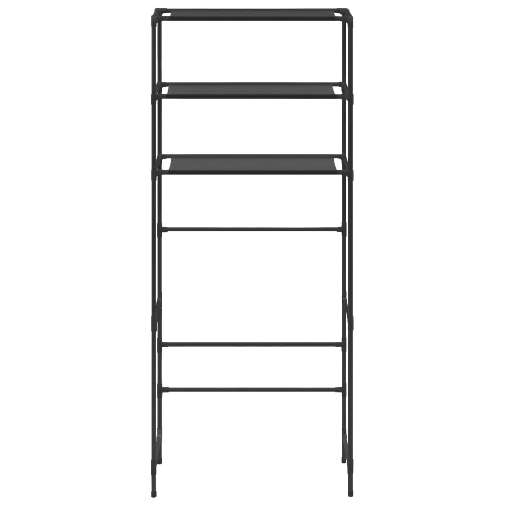Waschmaschinenregal 3 Ablagen Schwarz 69x28x169 cm