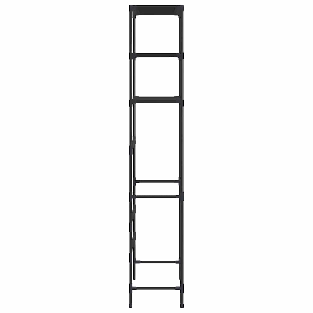 Waschmaschinenregal 3 Ablagen Schwarz 69x28x169 cm