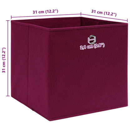 Aufbewahrungsboxen 4 Stk. Dunkelrot 32x32x32cm Stoff