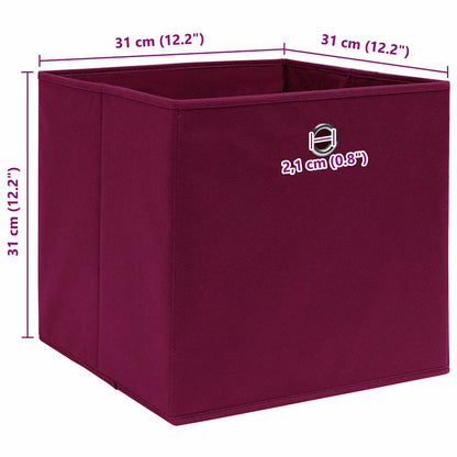 Aufbewahrungsboxen 10 Stk. Dunkelrot 32x32x32 cm Stoff