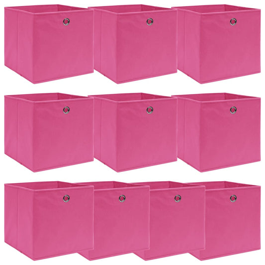 Aufbewahrungsboxen 10 Stk. Rosa 32x32x32 cm Stoff