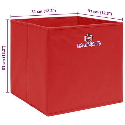 Aufbewahrungsboxen 4 Stk. Rot 32x32x32 cm Stoff
