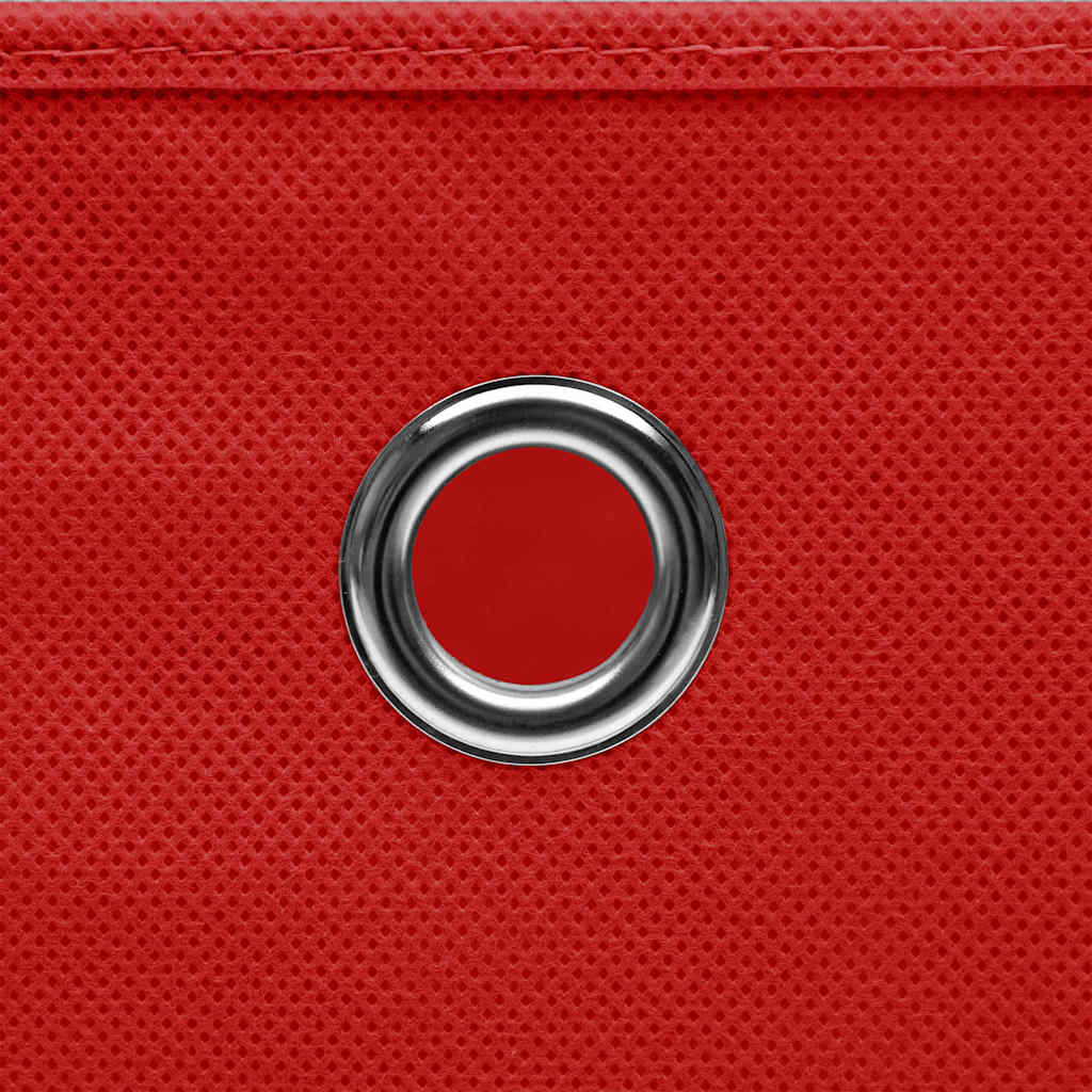 Aufbewahrungsboxen mit Deckeln 4 Stk. Rot 32x32x32 cm Stoff